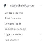 Research and Discovery Menu